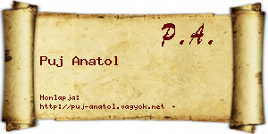 Puj Anatol névjegykártya